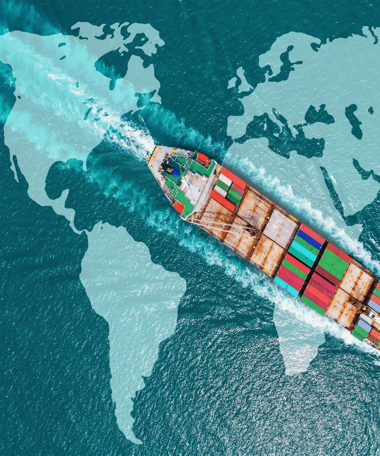 Worldwide shipping lanes